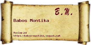 Babos Montika névjegykártya